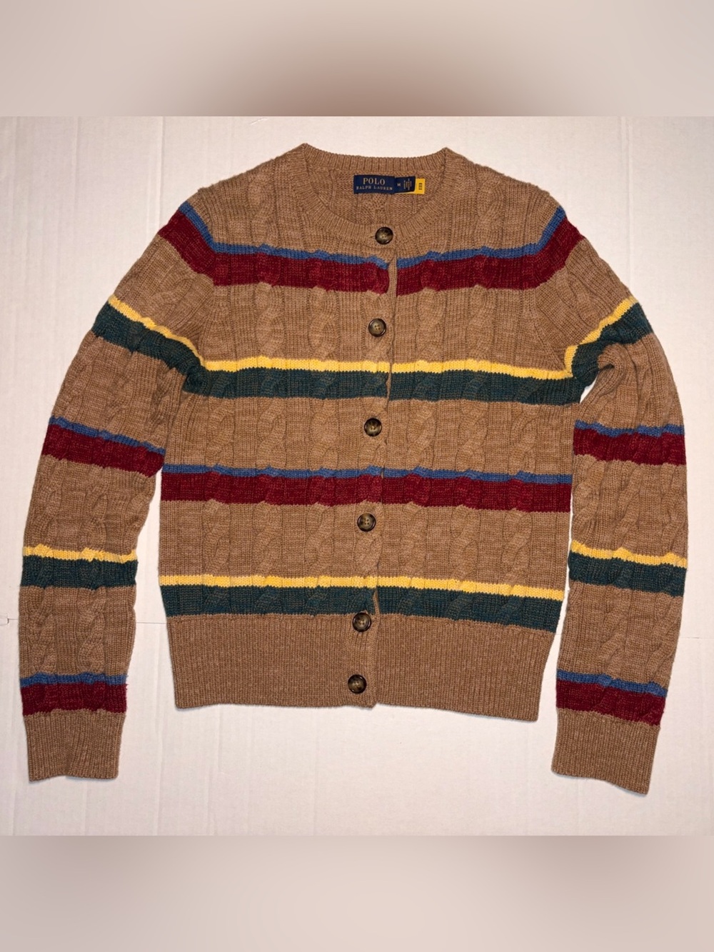 Polo Ralph Lauren Stripe Knit Cardigan Button Sweater Women’s M